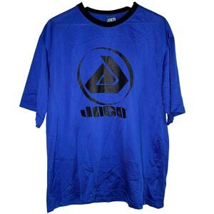 Vintage JNCO Men’s Ringer Shirt Jersey Large Y2K Blue Short Sleeve Streetwear